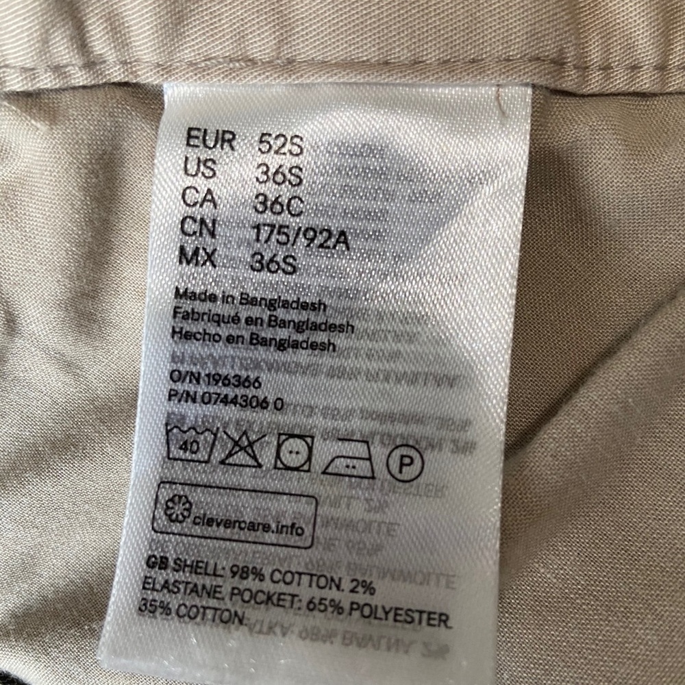 H&M Slim Fit Chinos 36 Short - Picture 5 of 6